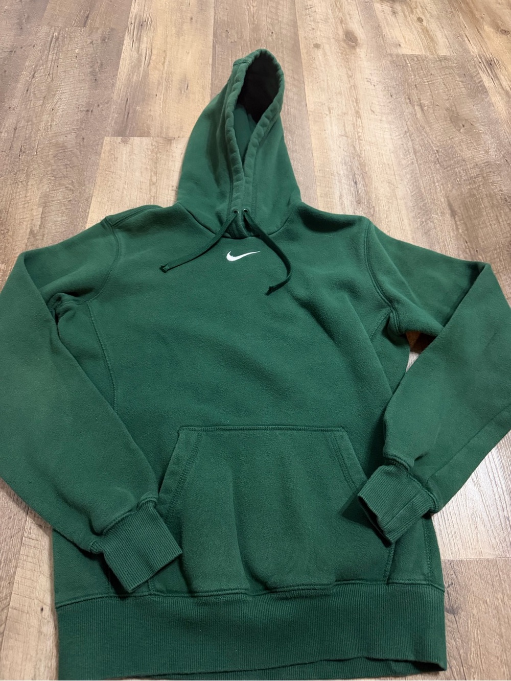 Nike Dark Green Pullover Hoodie with Center White Swoosh
